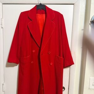 Vibrant Red Double-Breasted Coat